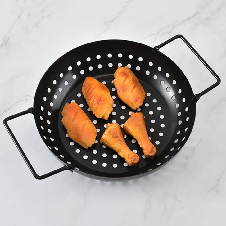 BBQ-Grillschale mit perforiertem Boden für Kochgeschirr Camping Fisch Gemüse Garnelen