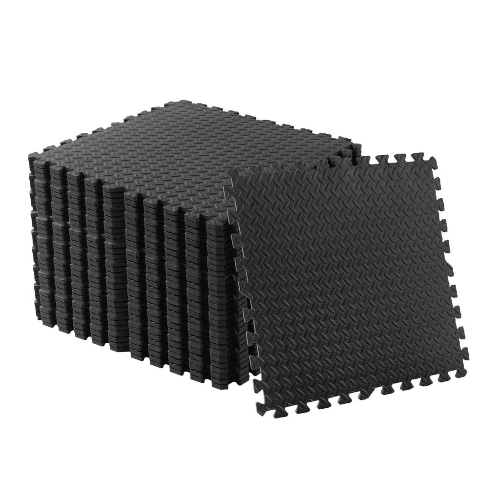 8 peças de tapete de espuma preta para piso, tapete de escalada, tapete de proteção para piso