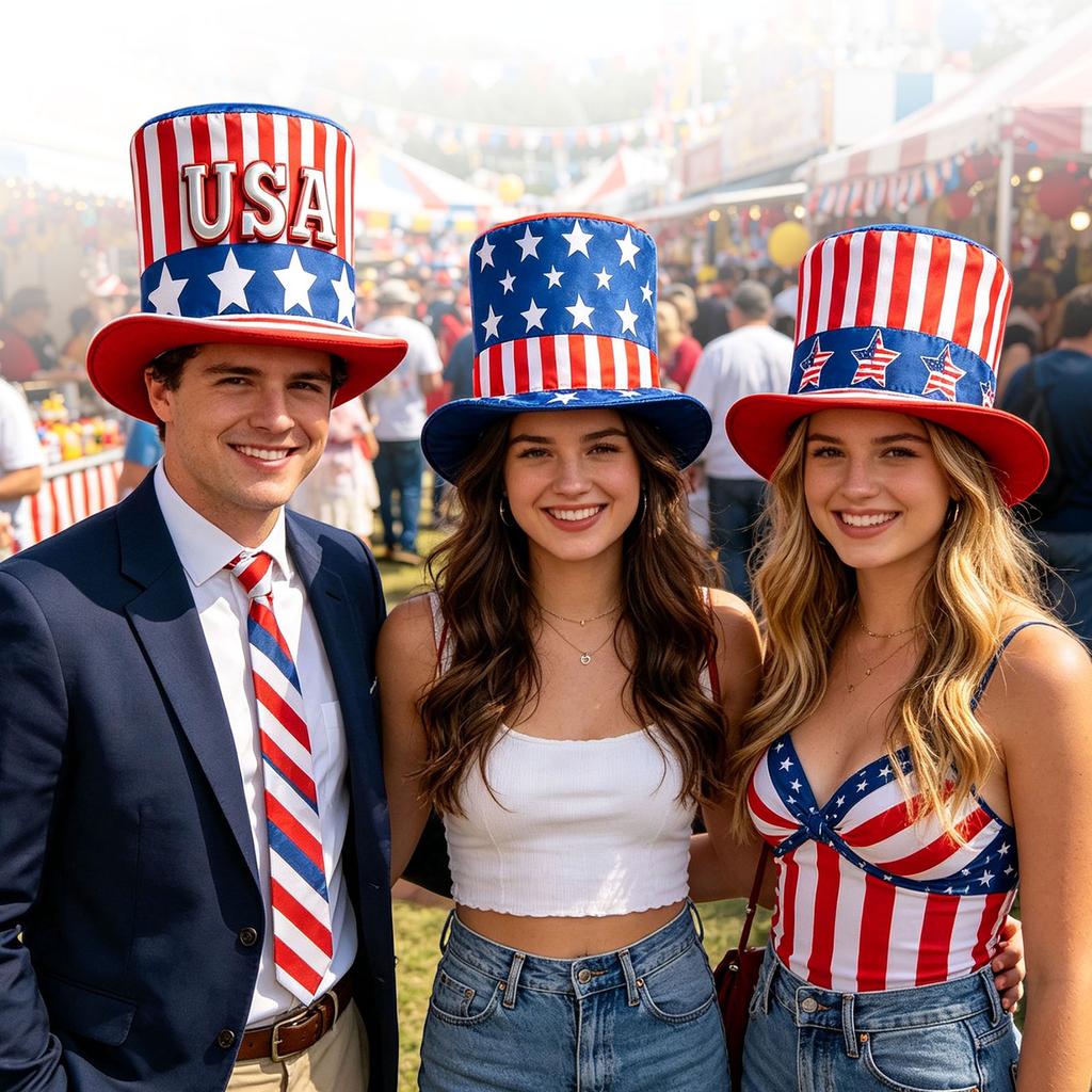 American Independence Day Hat – Festive Decoration Prop / Top Hat
