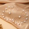 Women's Earrings, Rotating Flower Faux Pearl Exaggerated Earrings, Suitable for Parties and Vacations
