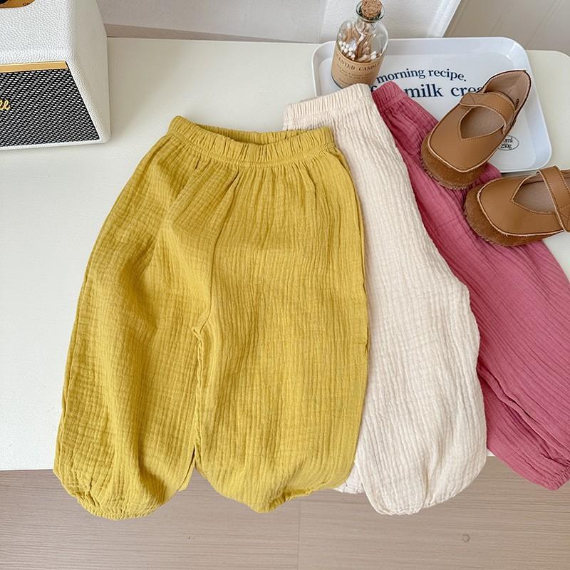 Kids Clothing Summer Thin Solid Color Anti Mosquito Pants Baby Boys Girls Loose Casual Trouser Simple Fashion Bloomers