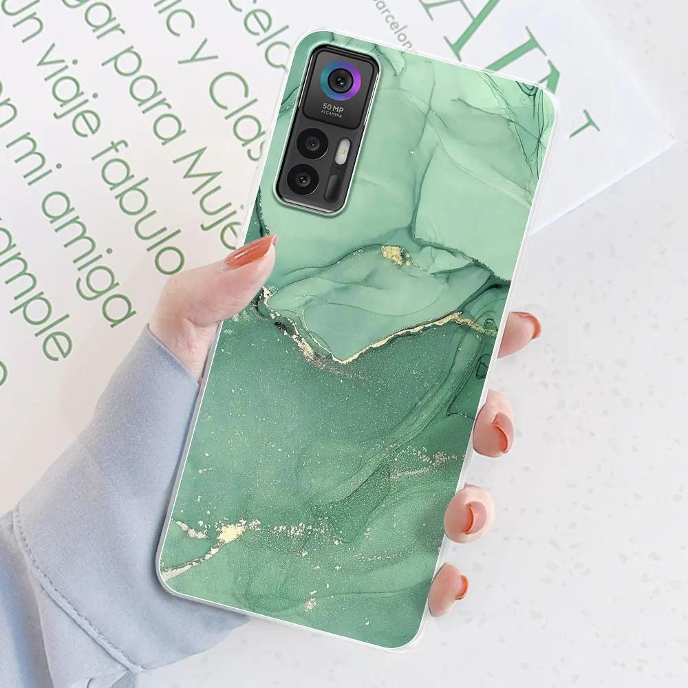 Für TCL 30 Plus Hülle Für TCL 30 5G Blumenmuster Transparentes Silikon Weiche Handyhülle Cover Hülle Stoßfänger Für TCL 30 30+ Fundas