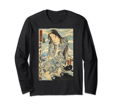 Japanese Tattoo Woman Irezumi Japanese Art Tattooist Long Sleeve T-Shirt