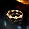 K gold s925 silver section high rise bamboo ring ring ring brushed silk engraved medieval ring