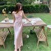 High-quality Summer Clothing New Evening Elegant Light Luxury Collar Suspender Skirt Feminine Temperament Slim Dress High Waist Long Dress