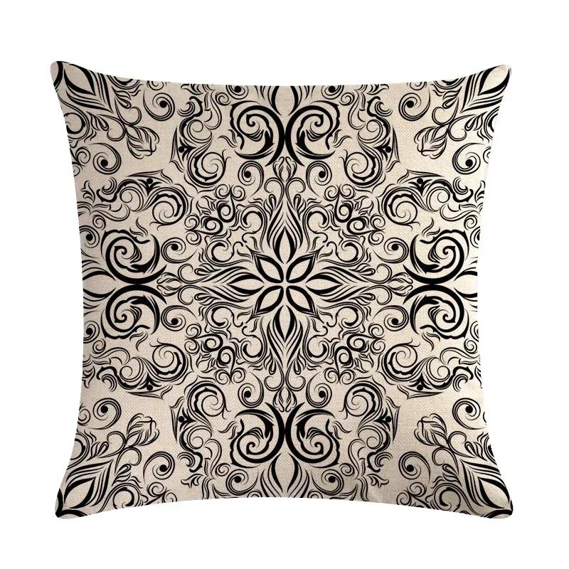 Geometric Design Cushion Cover Printed Linen Cushion Pillowcase Sofa Bedroom Children'S Room Home Decoration 45X45Cm
