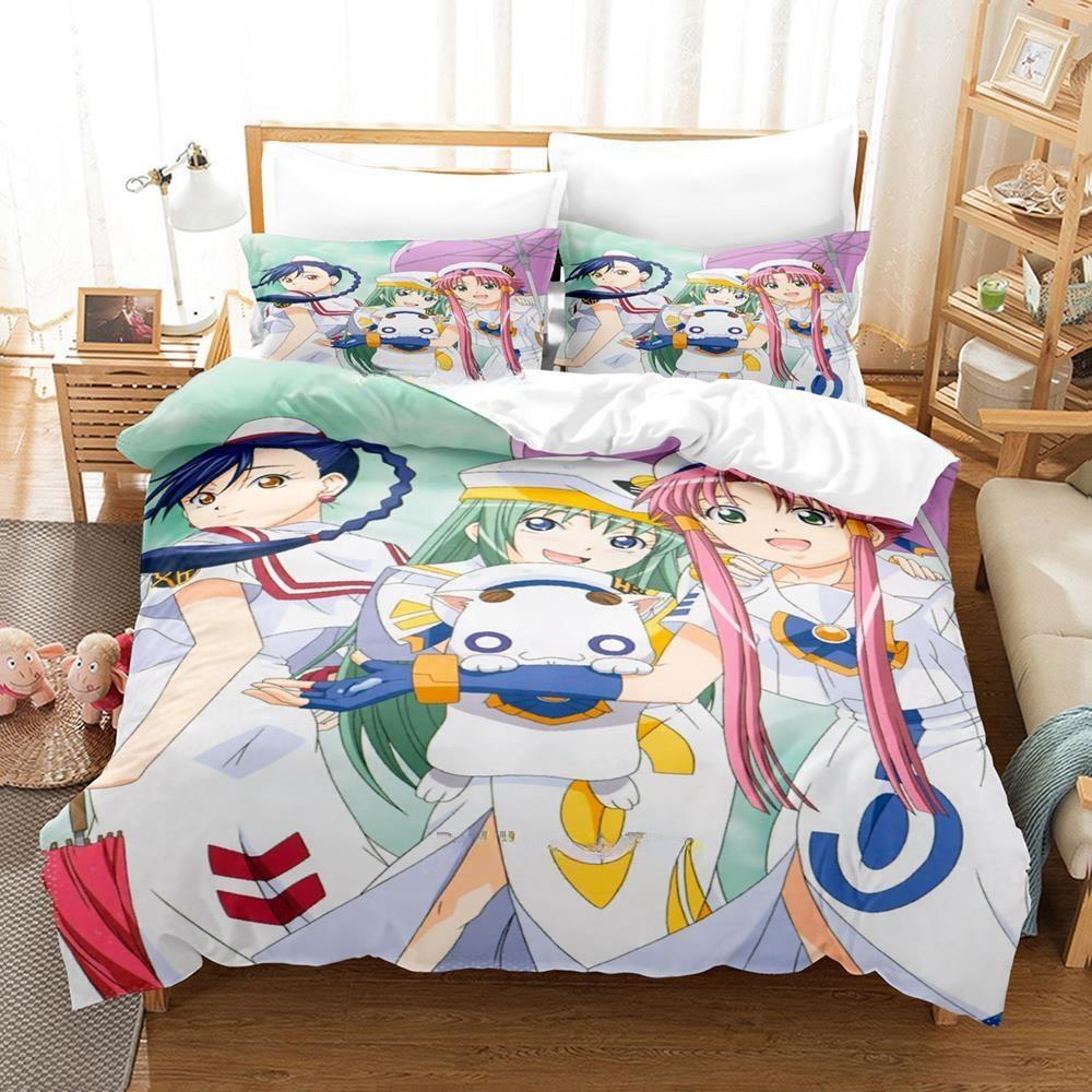 Anime Aria the Animation Bedding Set Duvet Cover Comforter Bed Set Quilt Cover Pillowcase King Queen Twin Size Boys Girls Adult