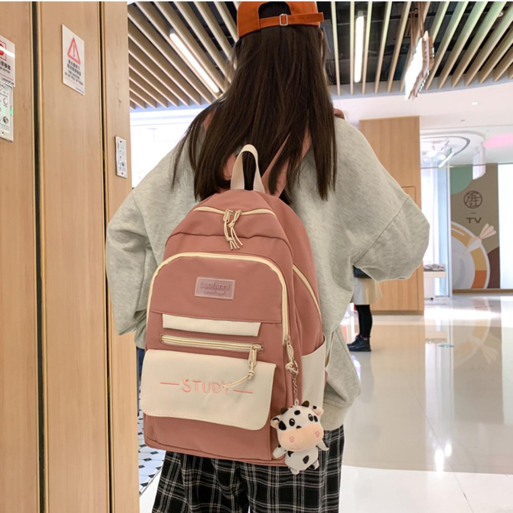 Canvas Nylon School Bag Large Capacity School Backpack Cute Student Backpack  Travel