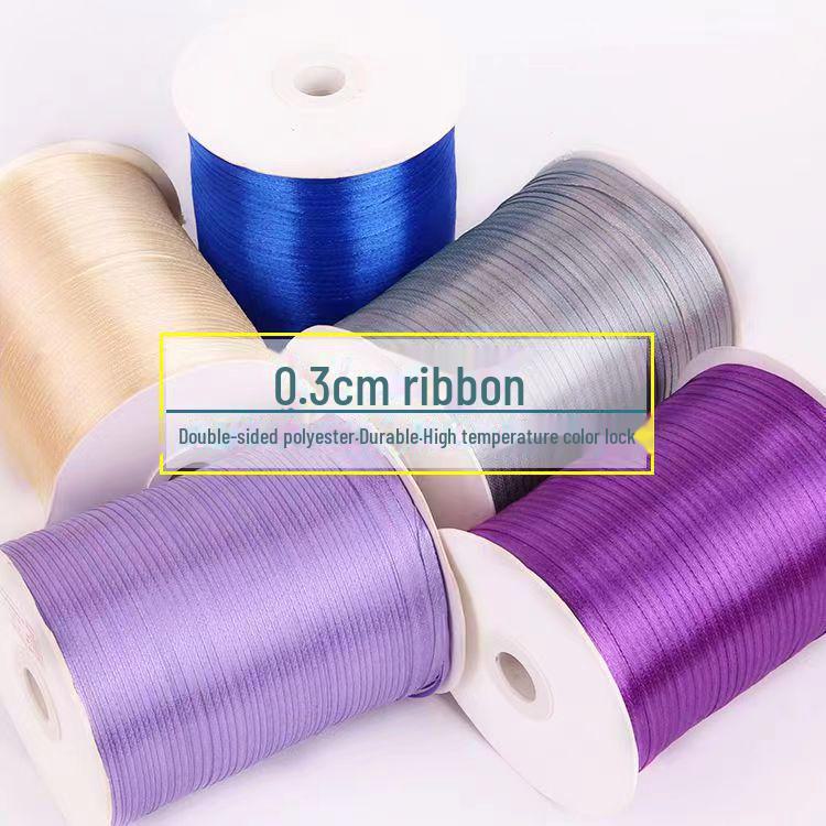 0.3cm Satin Ribbon for Bookmarks, Hair & Balloon Accessories, and Gift Packaging Bow.