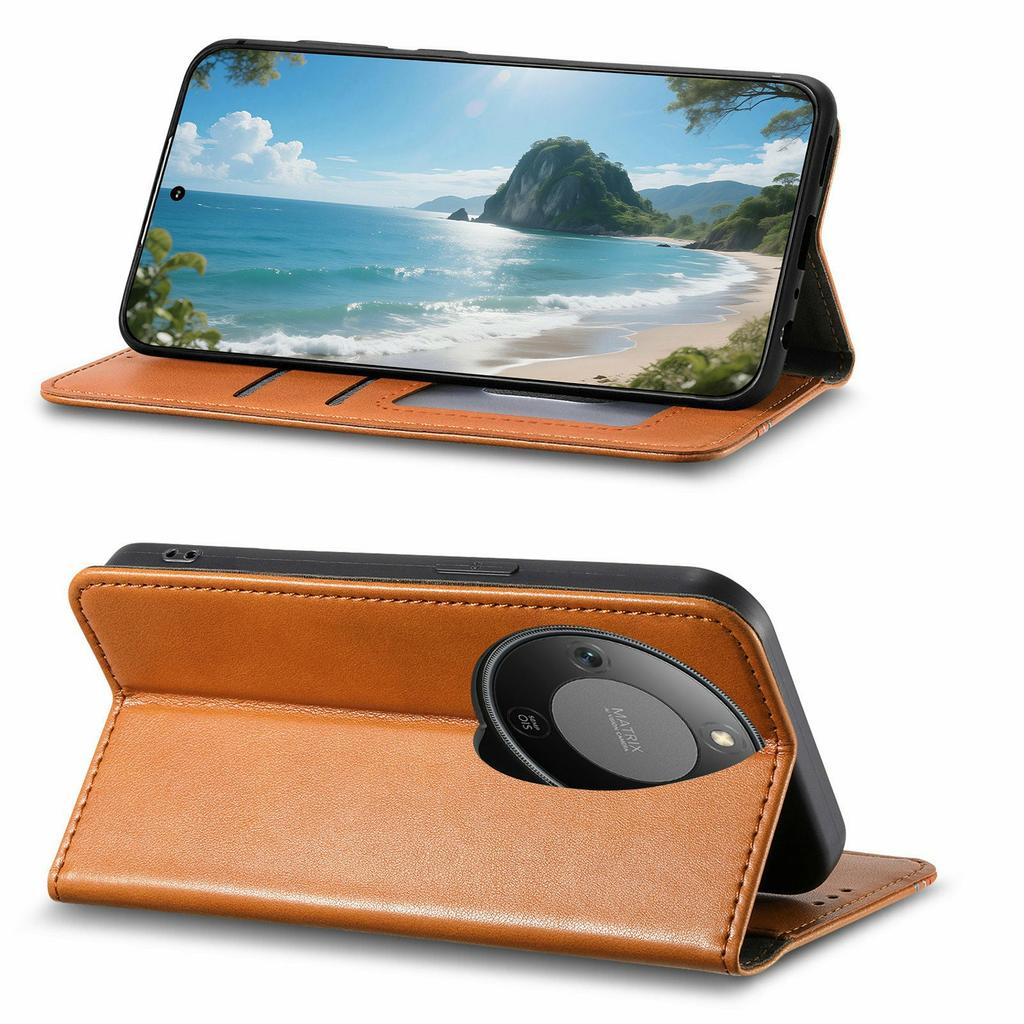 For Honor X70 Pro 5G Case Wallet Tri-Color Stitching Leather Phone Cover with Elastic Wristband