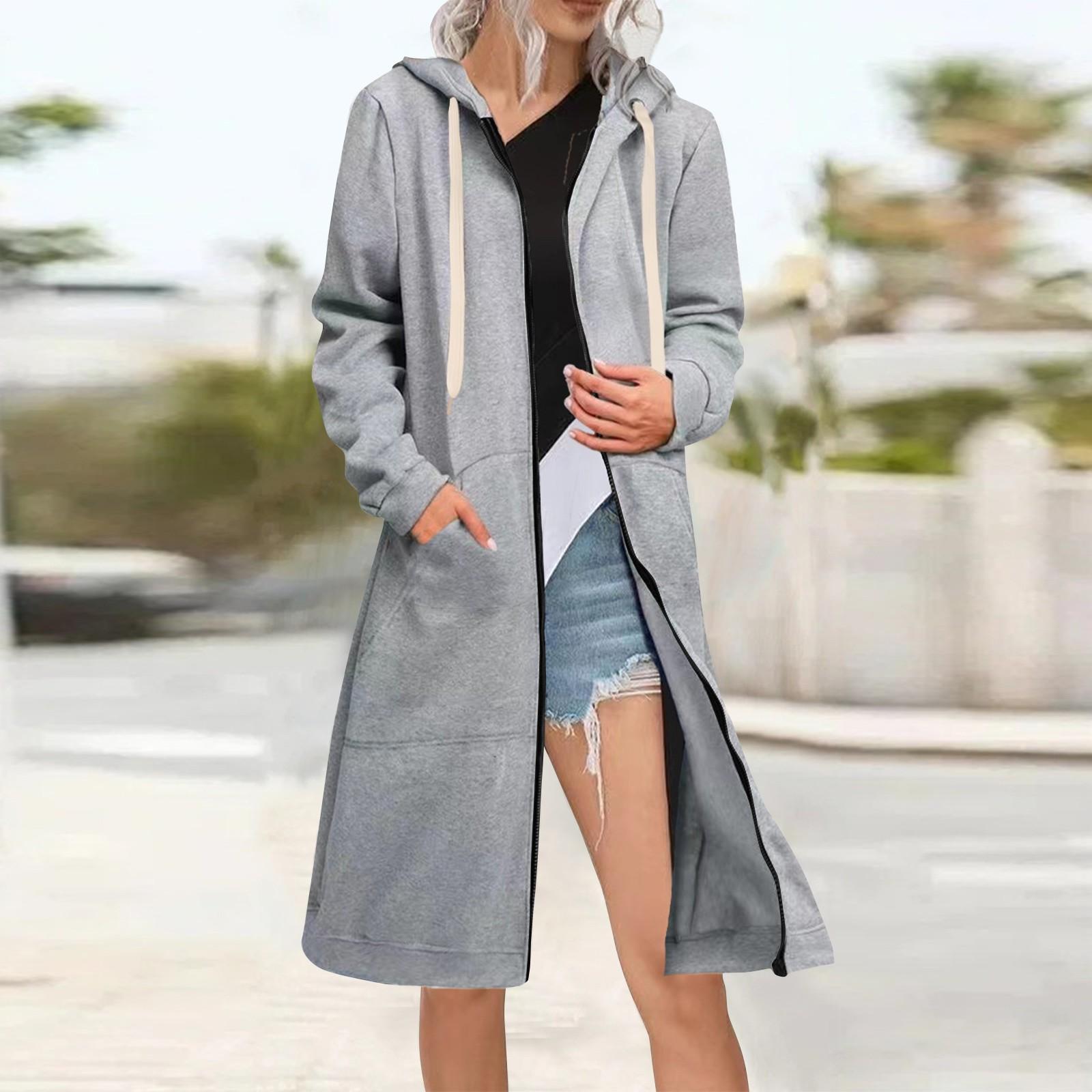 

Жіноча модна вільна куртка на блискавці, підкладений світшот, кардиган S