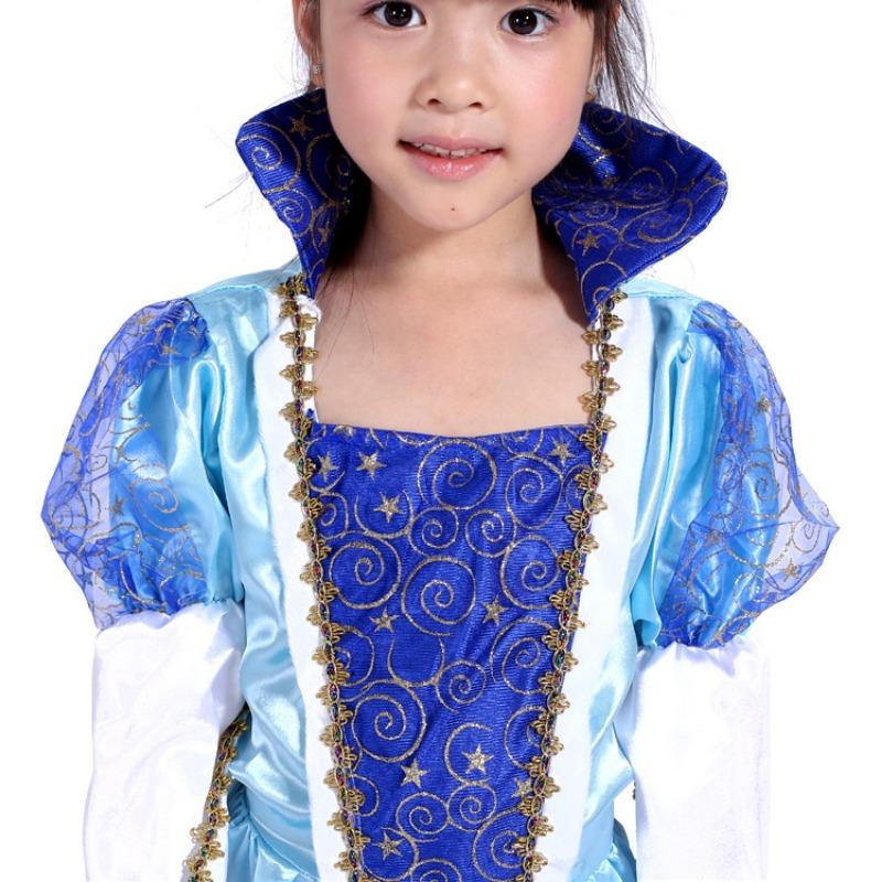 Halloween Children's King Show Costume Show Children's Luxury Prince, Princess Suit with Cape
