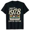 Fabriqué en 1978 Édition Limitée Pièces Entièrement Originales Vieilli à la Perfection T-shirt Mode Vintage T-shirt Basique Décontracté T-shirt Homme Tops