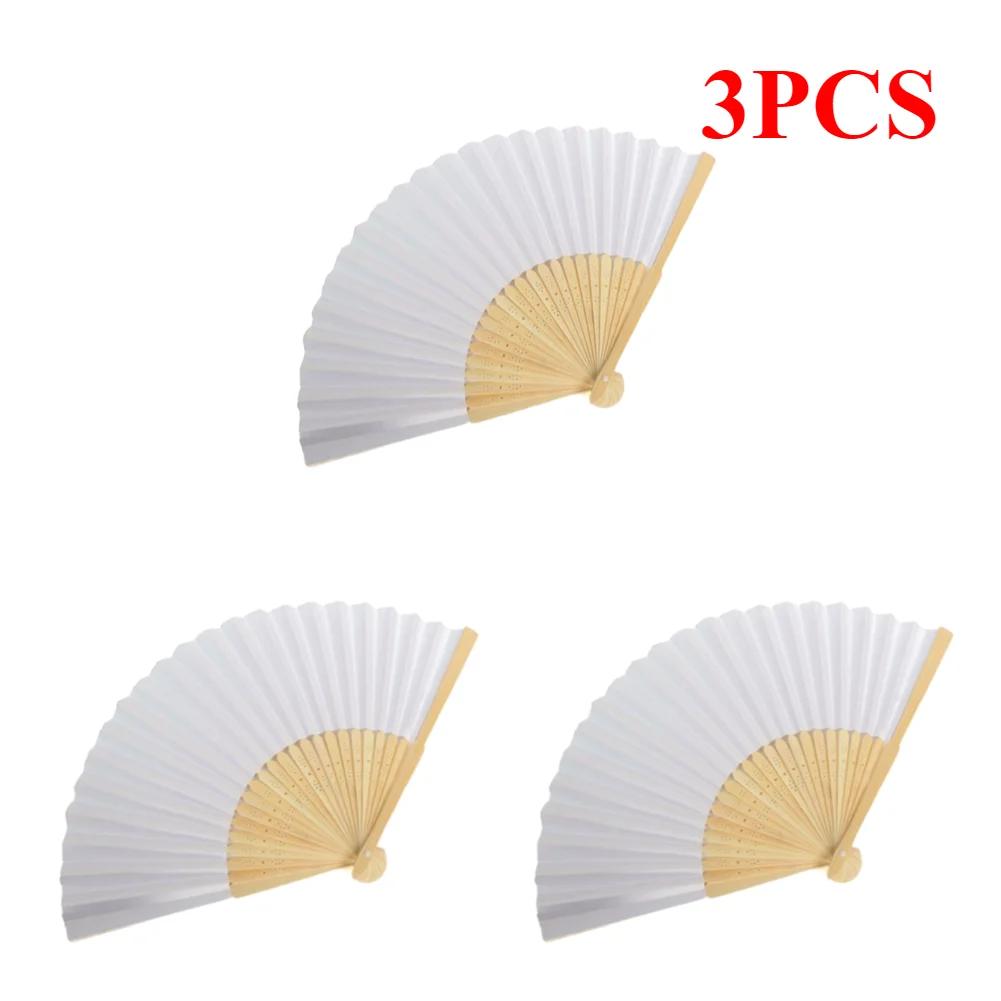 Blank White DIY Paper Decorative Fans Hand Practice Paper Fan Portable Hand-painted Personalized Elegant for Dance Cosplay Props