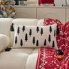Embroidered Christmas Tree Pillow Cover Living Room Decor Modern Cotton Linen Throw Cushion Case 45x45cm