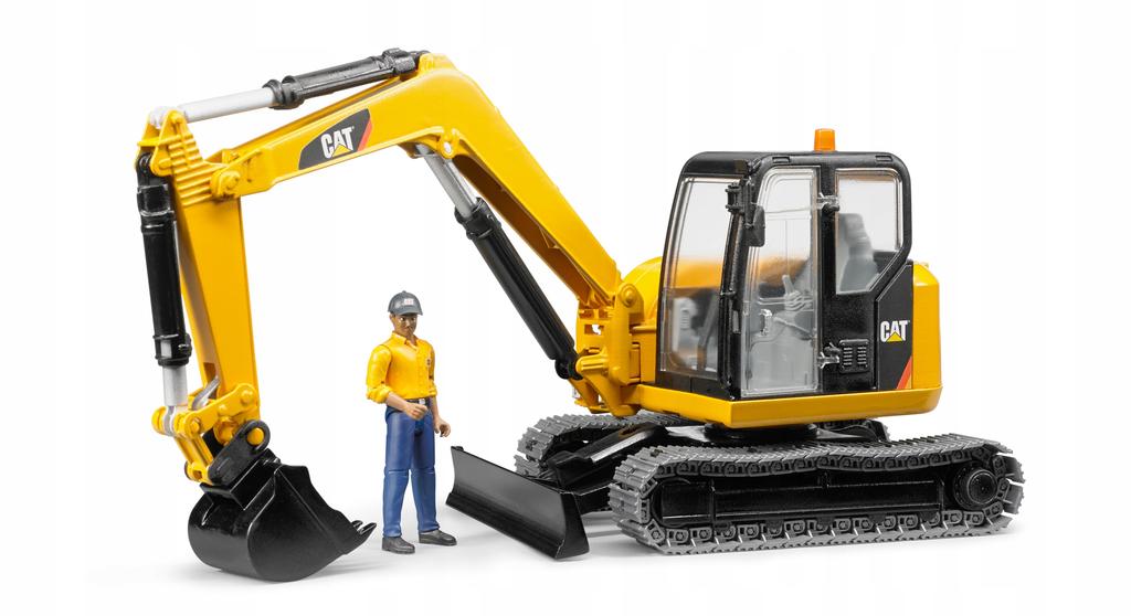 Caterpillar Bagger mit Figur Bruder 02466 Profi Serie 1:16
