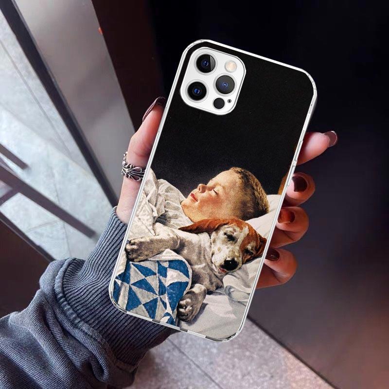 

Vintage Children Dog Pets Retro Phone Case For iPhone 17 Air 11 13 Mini 14 15 Plus 16 12 Pro Max 16E SE 7 8 Pattern Soft TPU Bac iPhone 12 (12 Pro)