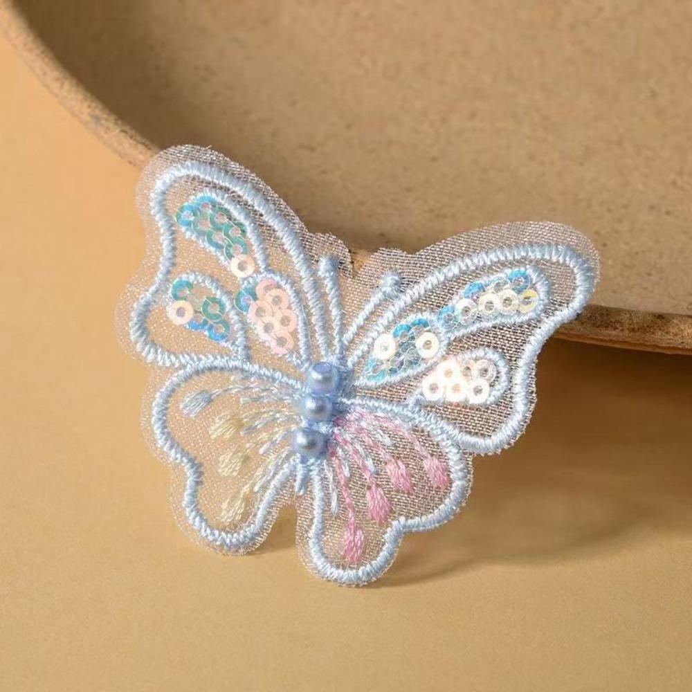 3D Sequins Butterfly Embroidered Patches Single Layer Clothes Sewing Patch  Bridal Hair Accessories