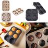 Non-Stick Silicone Hamburger Bun Pan and Muffin Tray Baking Mold for Bread Cupcakes Cakes and Pastries Kitchen Bakeware Tools