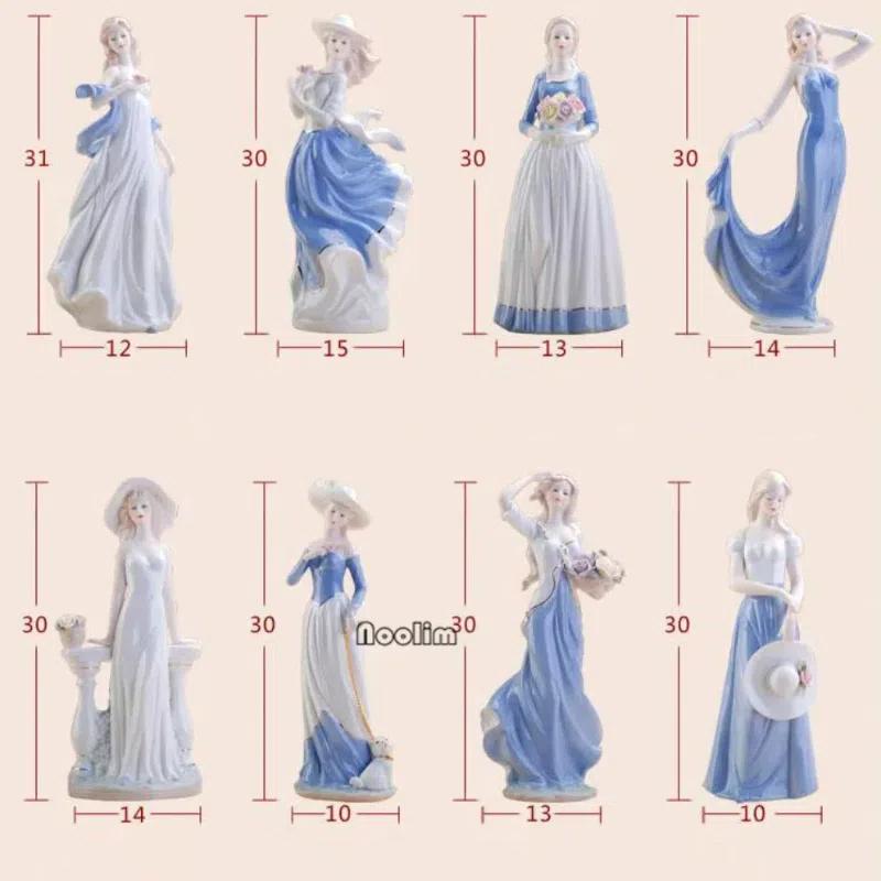 NooLim Figurine elegante Zeițe din ceramică – Statuetă din porțelan pentru decor de nuntă și cadouri pentru casă