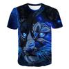 Summer Trendy Cool Animal Cat 3D Digital Printed Casual Kids Short Sleeve Shirt