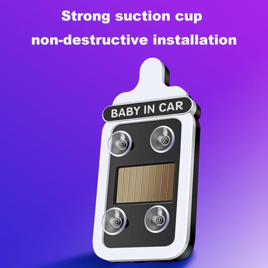Solar Bottle Shape Car Light Baby in Car Safety Sign Wireless Neon Atmosphere Lamp for Triangle Window Suction Cup Mount LED Decorative Light Unique