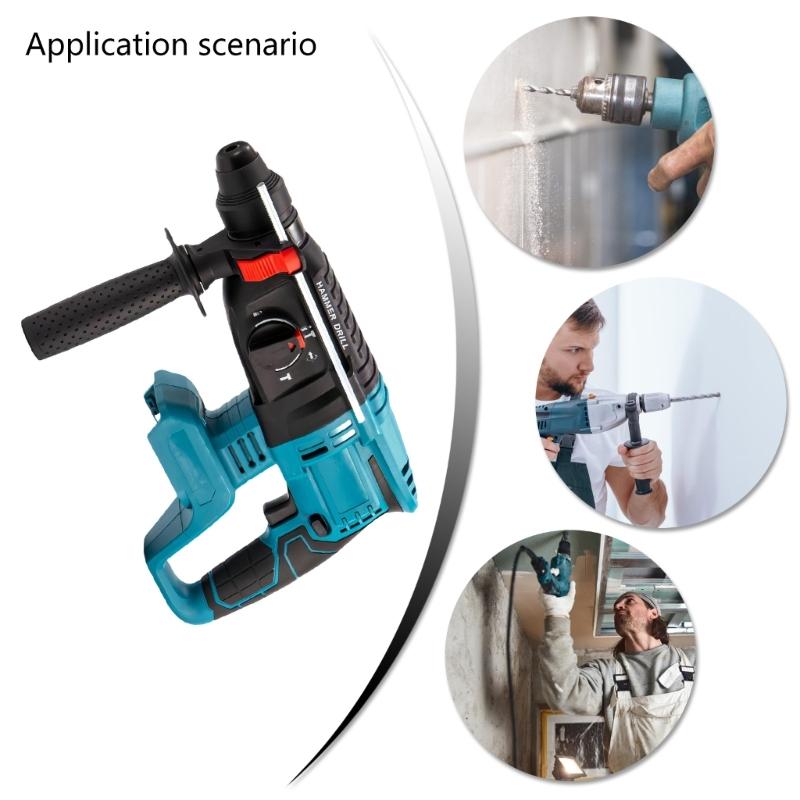 Professional Brushless Cordless Rotary Hammer Drill Rechargeable Electric Hammer Impact Drill Rotary Hammer Screwdriver