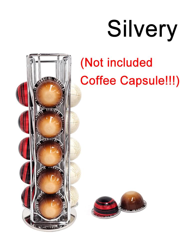 

Держатель для кофейных капсул, вращающийся, для капсул Vertuo Line, подставка-дисплей, металлический, органайзер для хранения на 20 чашек, полки, стойка