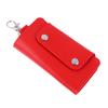 1Pc Portable Pu Leather Housekeeper Holders Car Key Holder Bag Case Unisex Wallet Cover Simple Solid Color Storage Bag