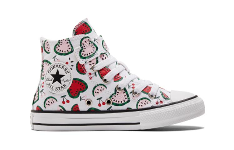 Converse All Star 1V High Top Kids Canvas Shoes White Red Green Children Aged 3 7 Years Old A02604C