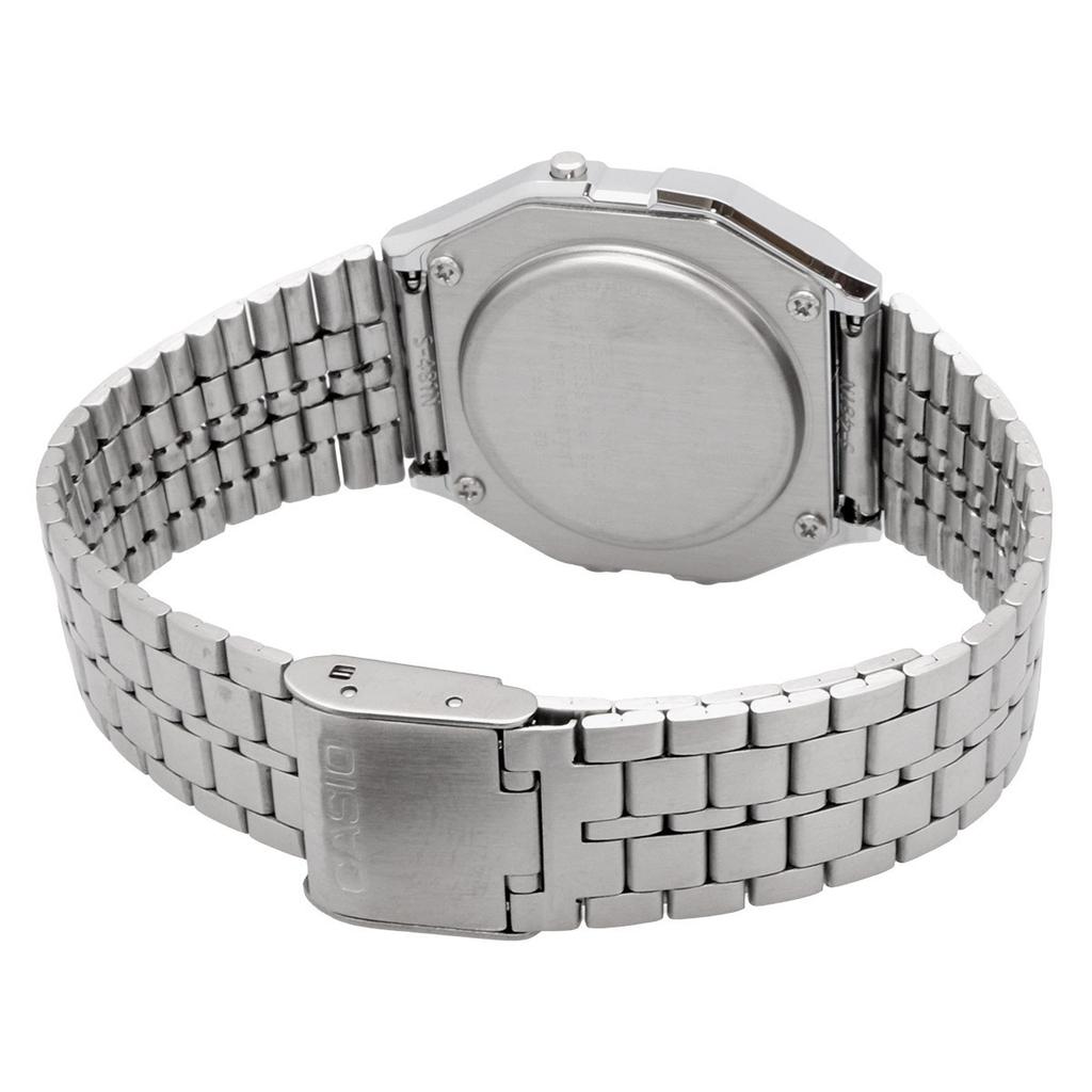 CASIO CLASSIC Digital Seigaiha Silver Watch, Pattern, A159WEVJ-7