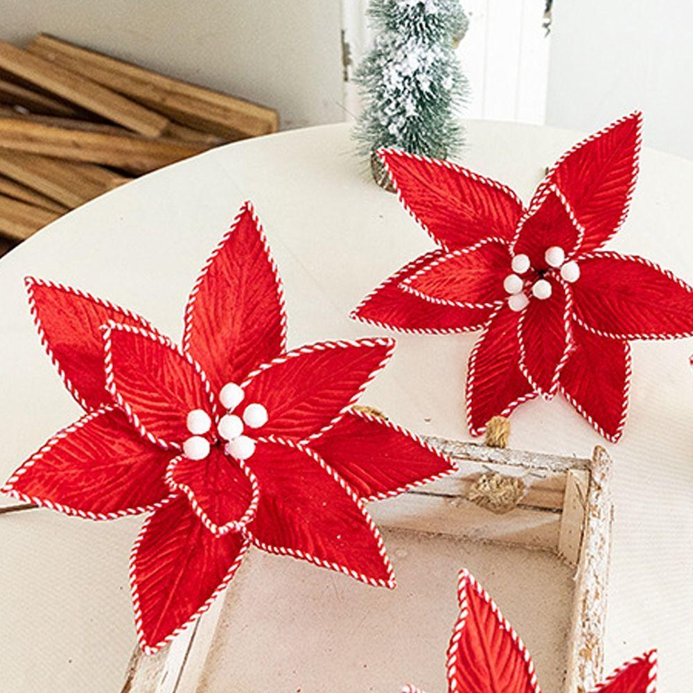 Sequins Flocking Christmas Glitter Flower Christmas Tree Ornaments  Merry Christmas Decorations