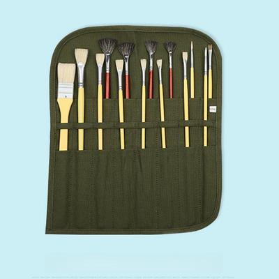 Painter's Canvas Brush and Pen Storage Bag for Gouache, Watercolor, and Oil Painting Supplies