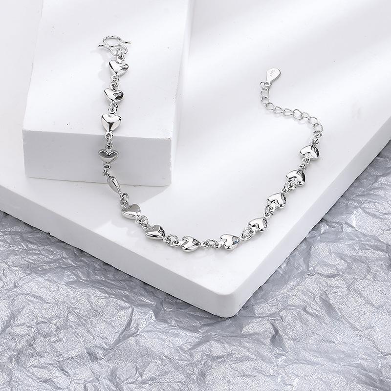 VENTFILLE 925 Sterling Silver Diamond-Studded Butterfly Bracelet Women's Fashion Temperament Flower Adjustable Bracelet