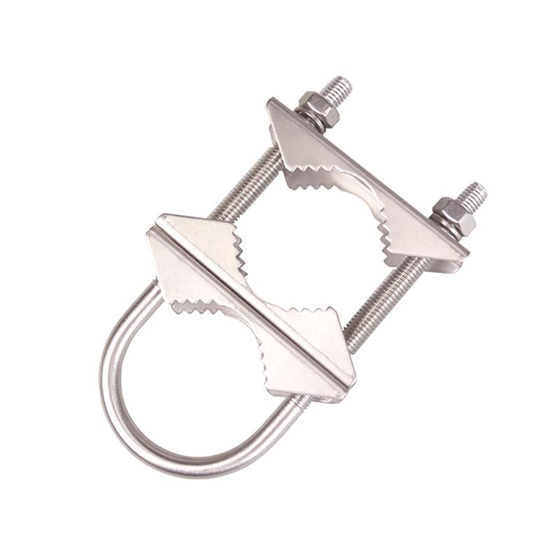 For TV,CB,Ham Double Antenna Mast Clamp V Jaw Block With M6 U Bolts Heavy Duty Anti-Rust Mast To Mast Mount Bracket Kit