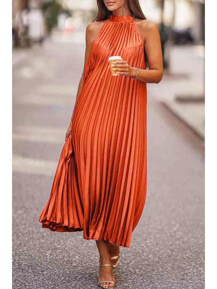 

Женское двухцветное плиссированное повседневное платье без рукавов с круглым вырезом - Модный бестселлер в Европе и Азии XXL