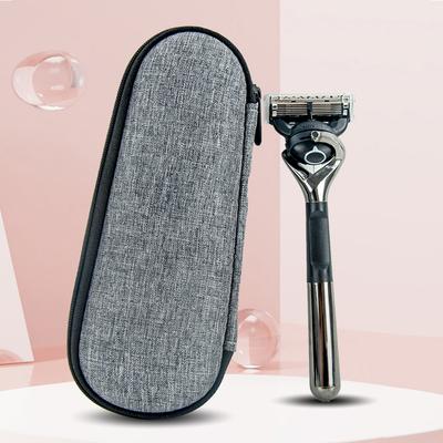 Male Hard Razor Case Portable EVA Razor Travel Carrying Bag with Mesh Pocket/Zipper Razor Bag Shakeproof for Gillette Mens Razor