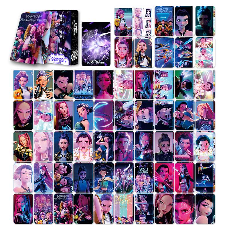92 ks/sada Kpop karty Lovci démonů Anime Rumi Mira Zoey Fotokarty Samolepky Postava Lomo Karty Nálepky Dárky pro fanoušky