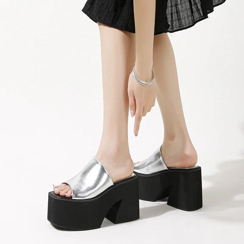 Fashion 10cm Summer Slip On Women Wedges Sandals Platform High Heels Fashion Open Toe Ladies Casual Shoes Comfortable Promotion Sale