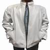 Weiße Herren-Jacke aus echtem Lammfell, Slim-Fit-Motorradjacke, Bikerjacke, Cafe-Rider-Jacke, Clubbing-Jacke, Geschenk für Ihn