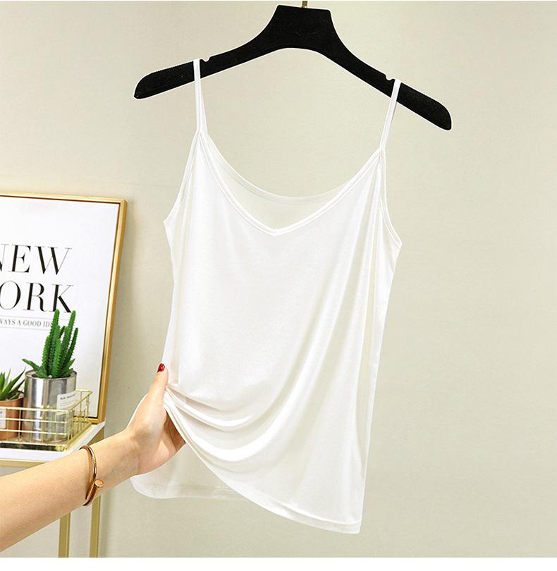 Women's Modal Sleeveless V-Neck Thin Vest for Spring/Summer