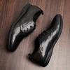 Bowei Men'S Leather Business Casual Leather Shoes Comfortable Round Head Lace-Up Shoes Fashionable Versatile Soft Sole Breathable Men'S Shoes