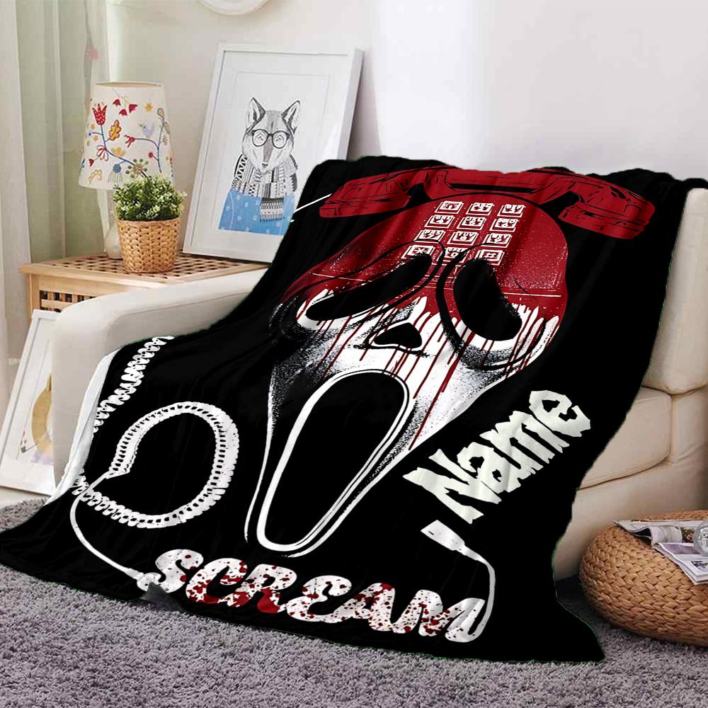 Custom Name Horror Movie Mashup blanket for Couch & Bed, Plush Cozy Fuzzy Blanket Super Soft & Warm Blankets for Fall and Winter. 0908133