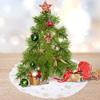 1pc 36CM Christmas Tree Skirt - White Faux Fur with Snowflakes, Xmas Tree Base Cover for Holiday Party & New Year Decor