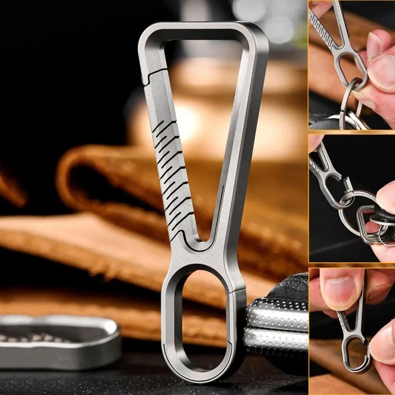 Creative Titanium Alloy Belt Buckle Keychain Outdoor Tool EDC Men's Waist Hanging Personalised Keychain