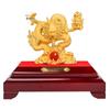 Flocked Gold Dragon Zodiac Ornament for Year of the Dragon - Wealth-Attracting Decoration and Business Gift