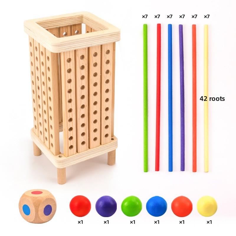 Wooden Stick Montessori Puzzle Toy For Kids Educational Game Board Fun Activity