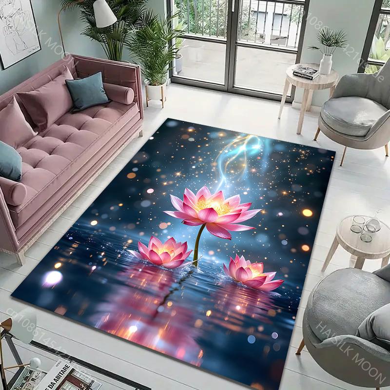 Pond Lotus Pattern Carpet for Living Room Bedroom Bedside Sofa Floor Mat Cloakroom Fashion Home Area Rug Luxury Gift