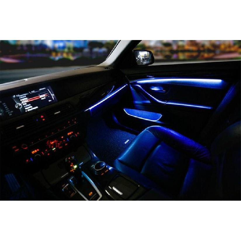 Carbon Fiber Dual Color Car Inner Door Handle Bowl Ambient Light For BMW 5 F10