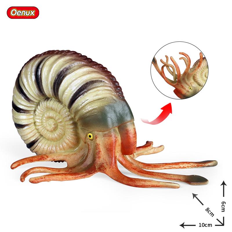 Oenux Ocean Animals Simulation Hermit Crab Nautiloidea Octopus Sea Life Model Figurines Action Figures Collection Kids Toy Gift